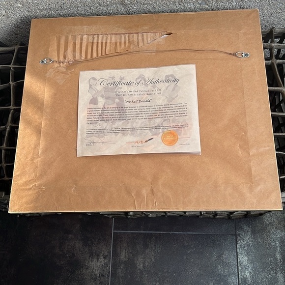 Disney Studio’s No Sail Donald Original Limited Edition Seri Cel w/Certificate - Picture 12 of 12